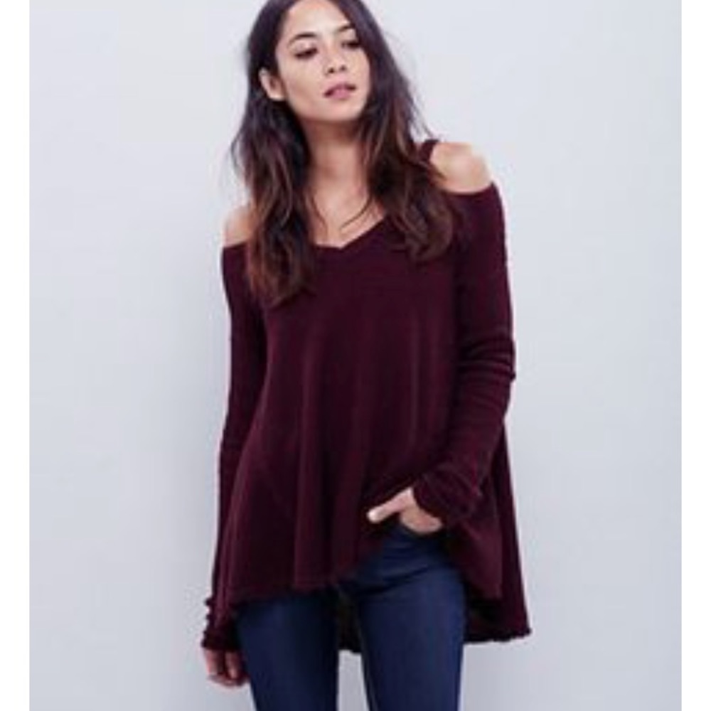 Free people open shoulder sweater